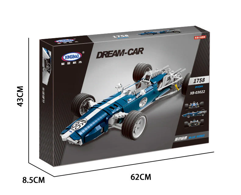 Creative Technology Blue Racing Car Assembling Building Blocks Toy - Image 7