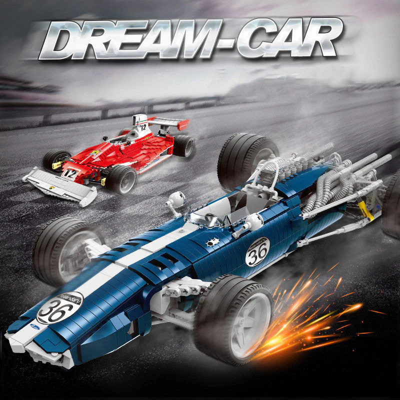 Creative Technology Blue Racing Car Assembling Building Blocks Toy - Image 8