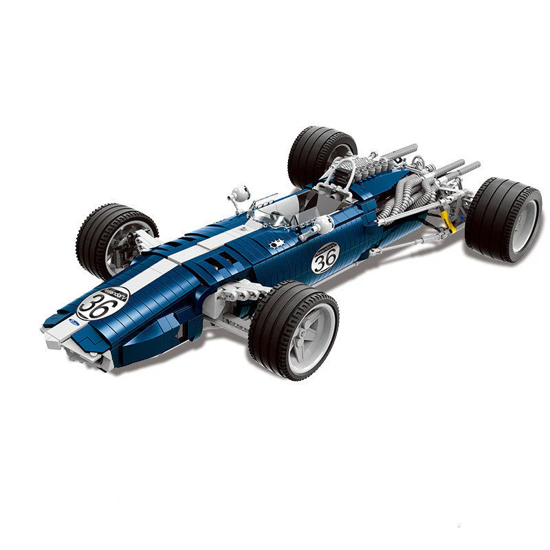 Creative Technology Blue Racing Car Assembling Building Blocks Toy - Image 9