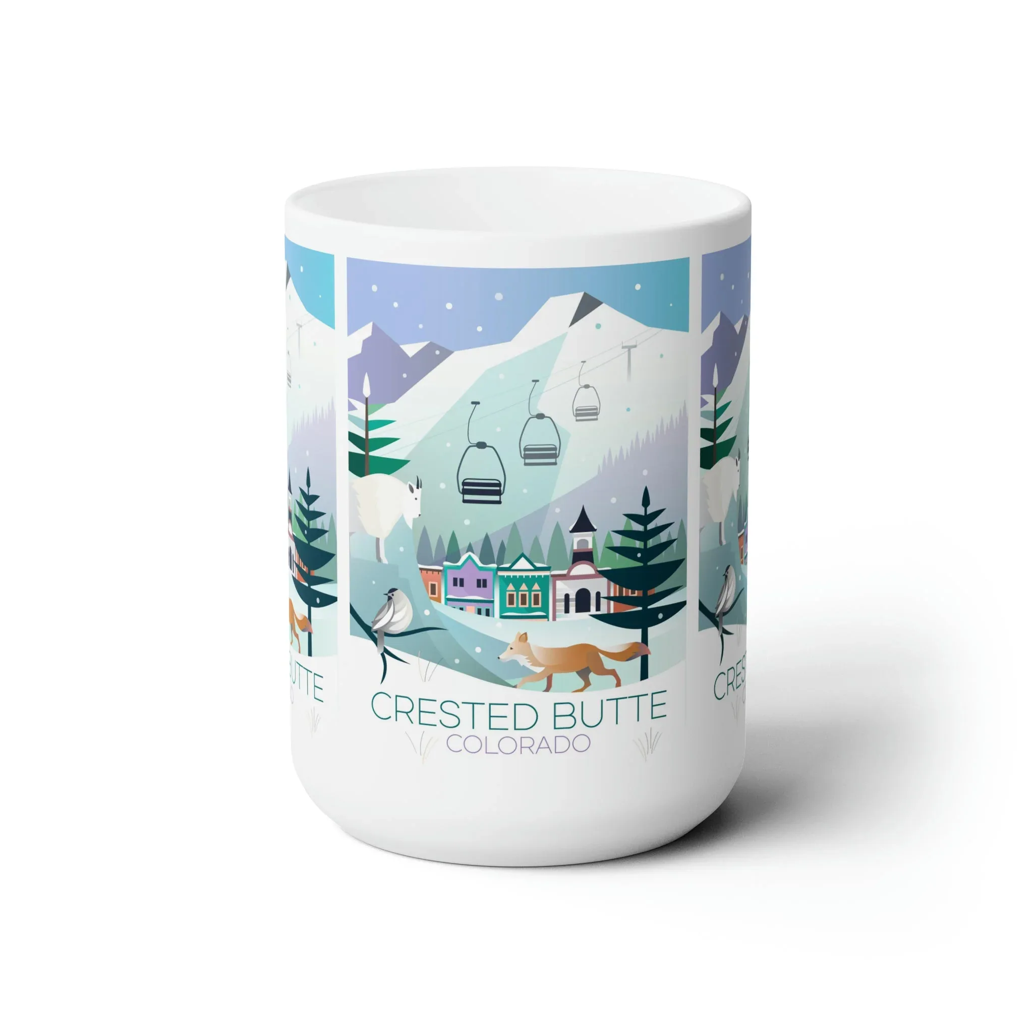 Crested Butte (Winter) Ceramic Mug 11oz or 15oz - Image 2