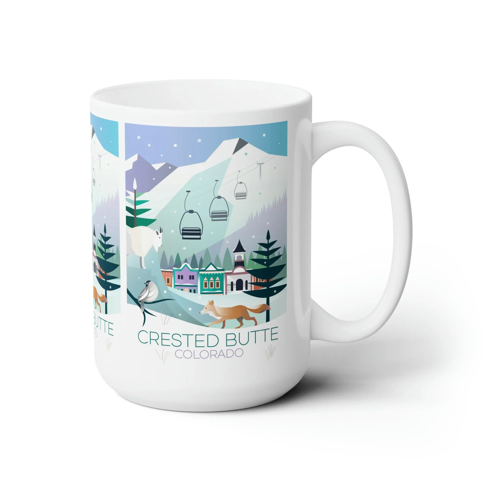 Crested Butte (Winter) Ceramic Mug 11oz or 15oz - Image 3