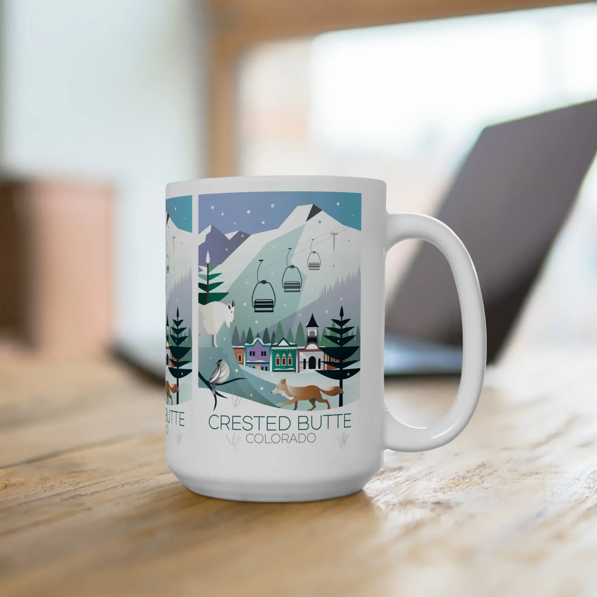 Crested Butte (Winter) Ceramic Mug 11oz or 15oz - Image 4
