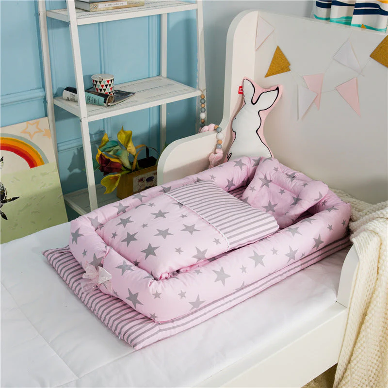 Crib Anti-pressure Newborn Foldable Portable Crib Middle Bed Baby Infant Mattress Bionic Travel Bed - Image 10