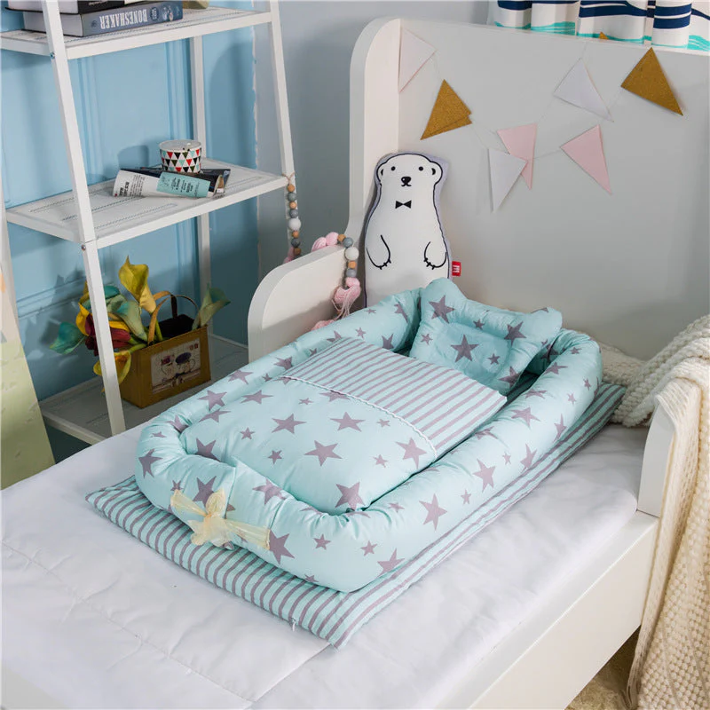 Crib Anti-pressure Newborn Foldable Portable Crib Middle Bed Baby Infant Mattress Bionic Travel Bed - Image 11