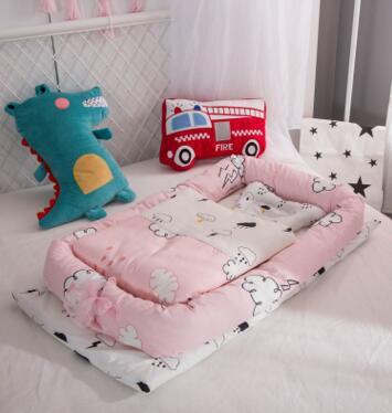 Crib Anti-pressure Newborn Foldable Portable Crib Middle Bed Baby Infant Mattress Bionic Travel Bed - Image 14