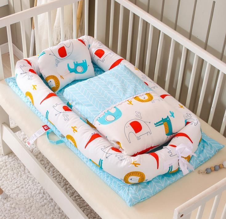 Crib Anti-pressure Newborn Foldable Portable Crib Middle Bed Baby Infant Mattress Bionic Travel Bed - Image 18