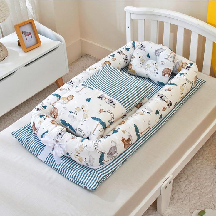 Crib Anti-pressure Newborn Foldable Portable Crib Middle Bed Baby Infant Mattress Bionic Travel Bed - Image 2