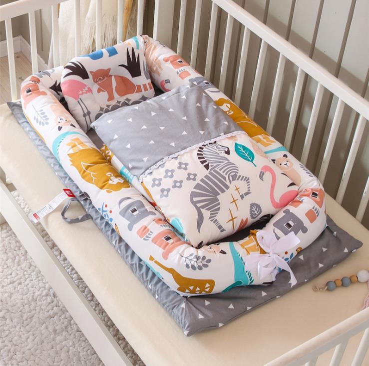 Crib Anti-pressure Newborn Foldable Portable Crib Middle Bed Baby Infant Mattress Bionic Travel Bed - Image 20