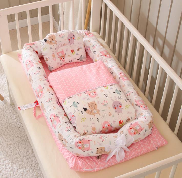 Crib Anti-pressure Newborn Foldable Portable Crib Middle Bed Baby Infant Mattress Bionic Travel Bed - Image 21