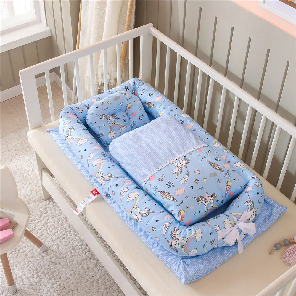 Crib Anti-pressure Newborn Foldable Portable Crib Middle Bed Baby Infant Mattress Bionic Travel Bed - Image 3