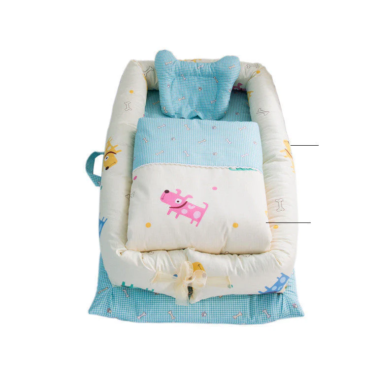 Crib Anti-pressure Newborn Foldable Portable Crib Middle Bed Baby Infant Mattress Bionic Travel Bed - Image 8