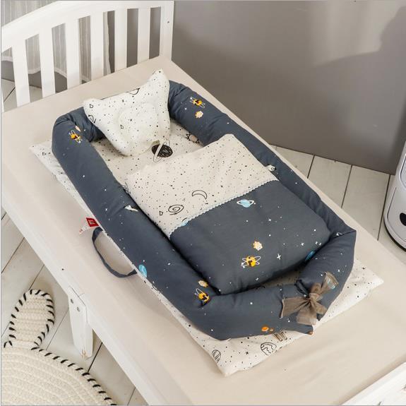 Crib Anti-pressure Newborn Foldable Portable Crib Middle Bed Baby Infant Mattress Bionic Travel Bed - Image 9