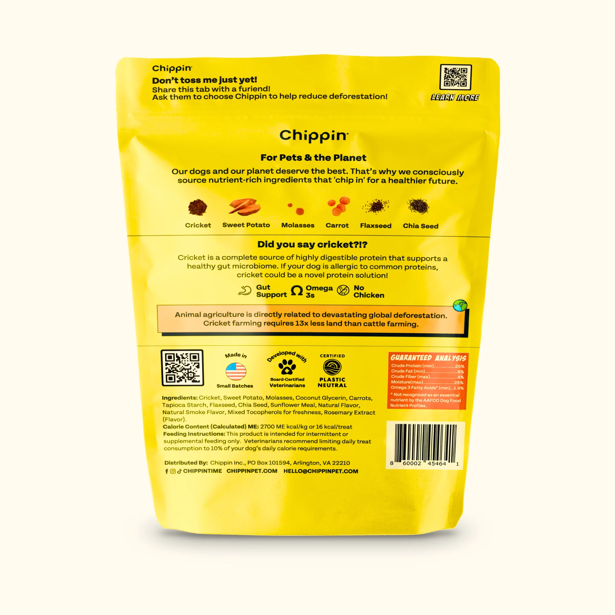 Cricket & Sweet Potato Jerky Dog Treats, 4-Pack - Image 9