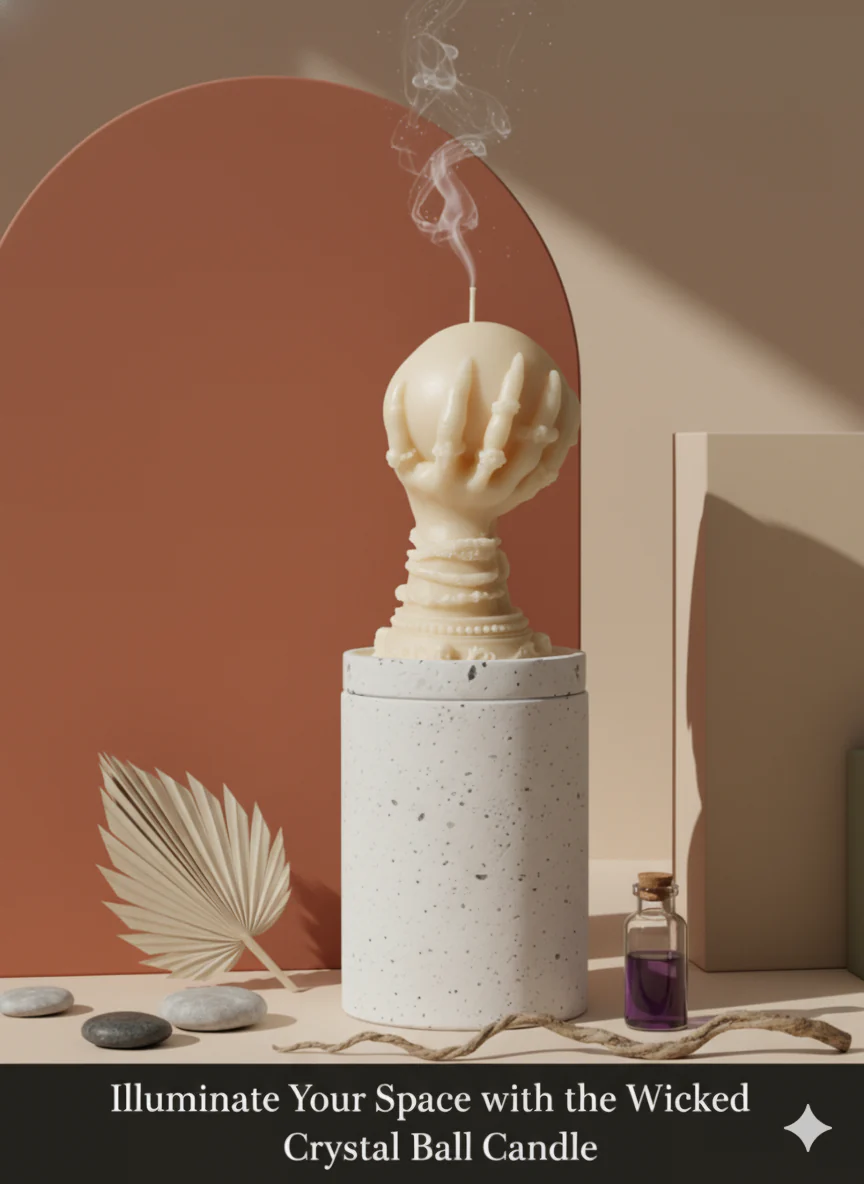 Crystal Ball Candle | Mystical Sculptural Soy Wax - Image 3