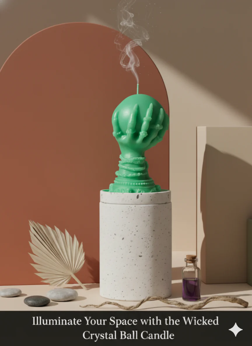 Crystal Ball Candle | Mystical Sculptural Soy Wax - Image 4