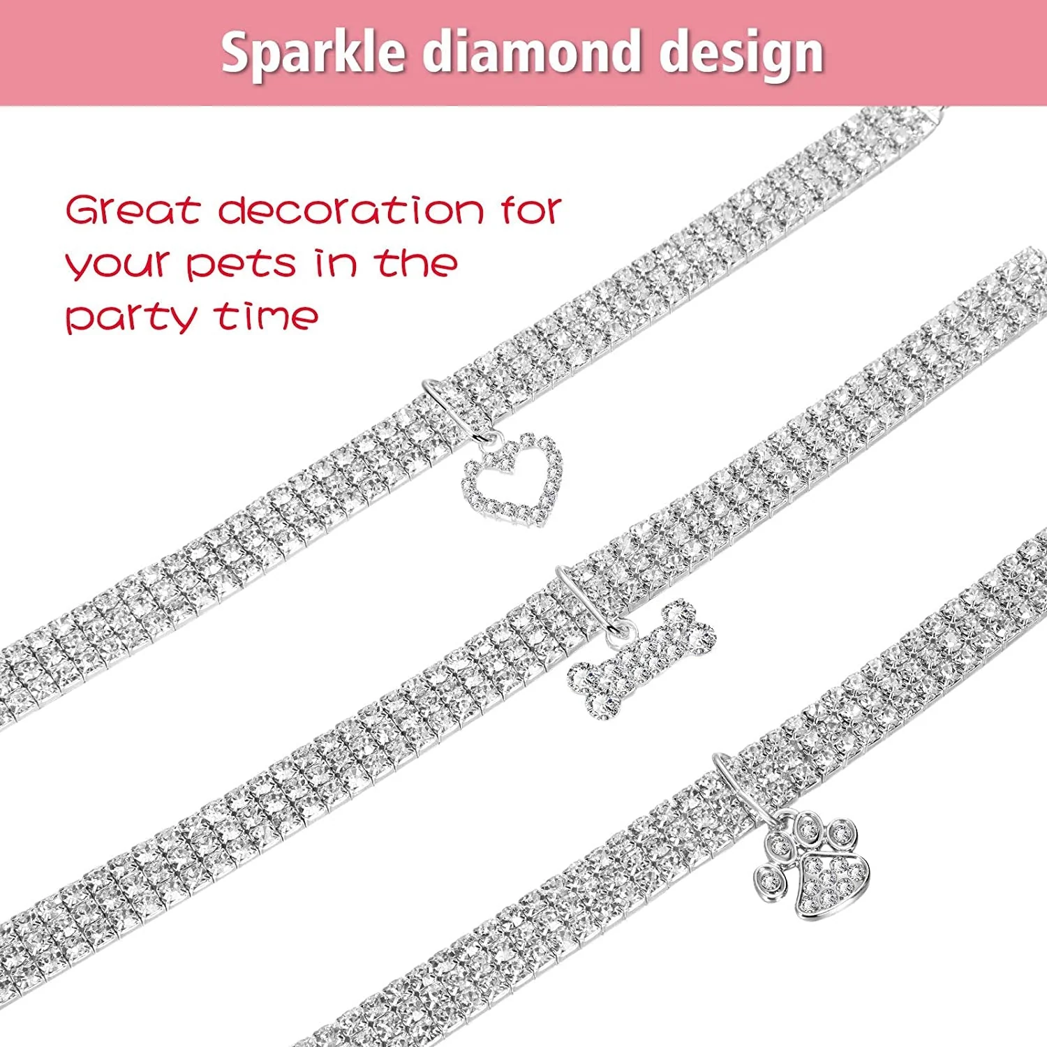 Crystal Cat Collar Elastic Pet Necklace - Image 2