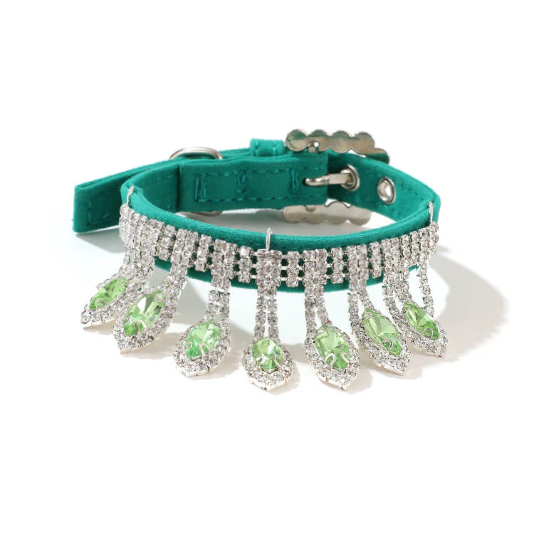 Crystal Chandelier Gemstone Pet Collar 4 Color - Image 3