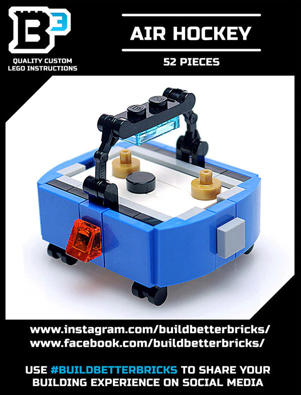 Custom Air Hockey Table 52-Piece Building Set made from LEGO parts - B3 Customs - Image 3