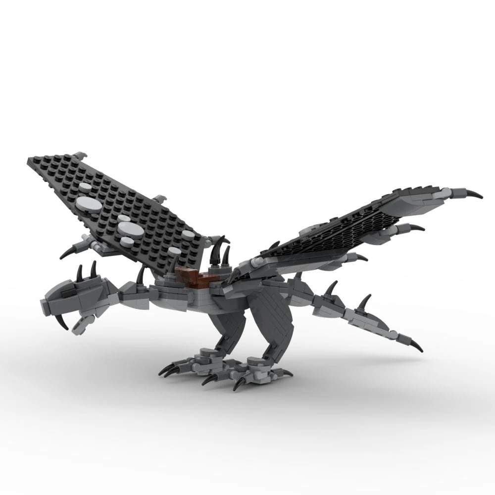 Custom Fell Beast w/ Ringwraith Minifig Building Set made using LEGO parts - B3 Customs - Image 2
