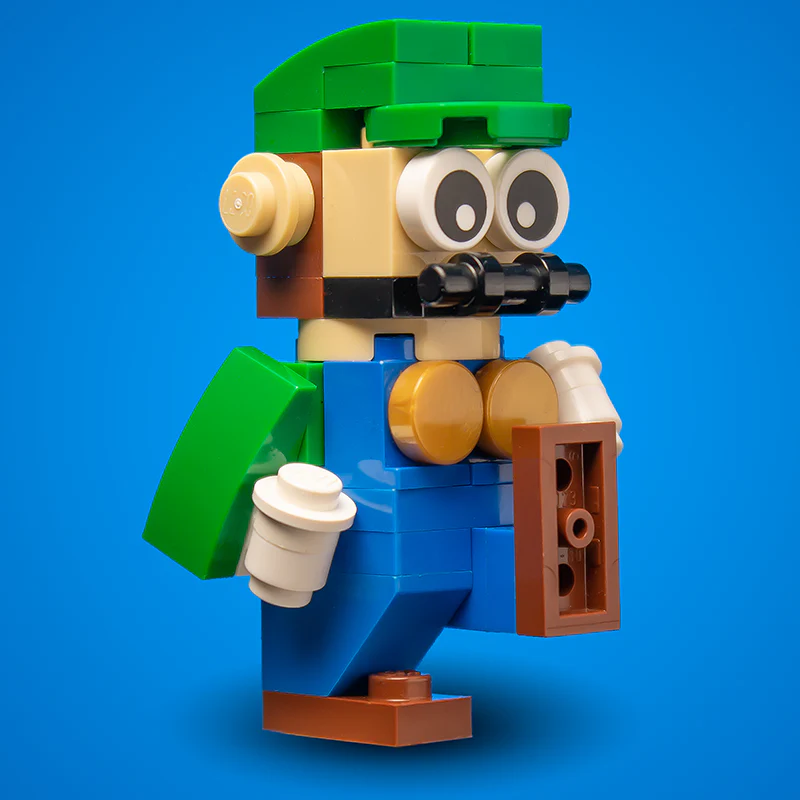 Custom Green Plumber Building Figure made using LEGO parts - Image 2
