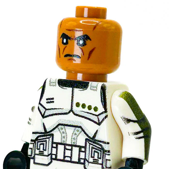 Custom Olive Clone Trooper (Olive, P1) Minifig made using LEGO parts - B3 Customs - Image 3