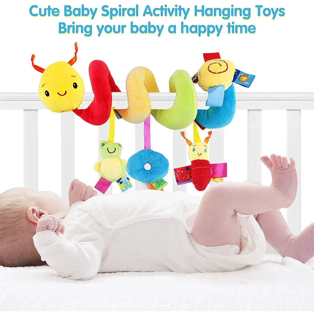 Cute Activity Musical Spiral Crib Stroller Car Seat Travel Hanging Toys Baby Boys Girls Rattles Toy - Image 3