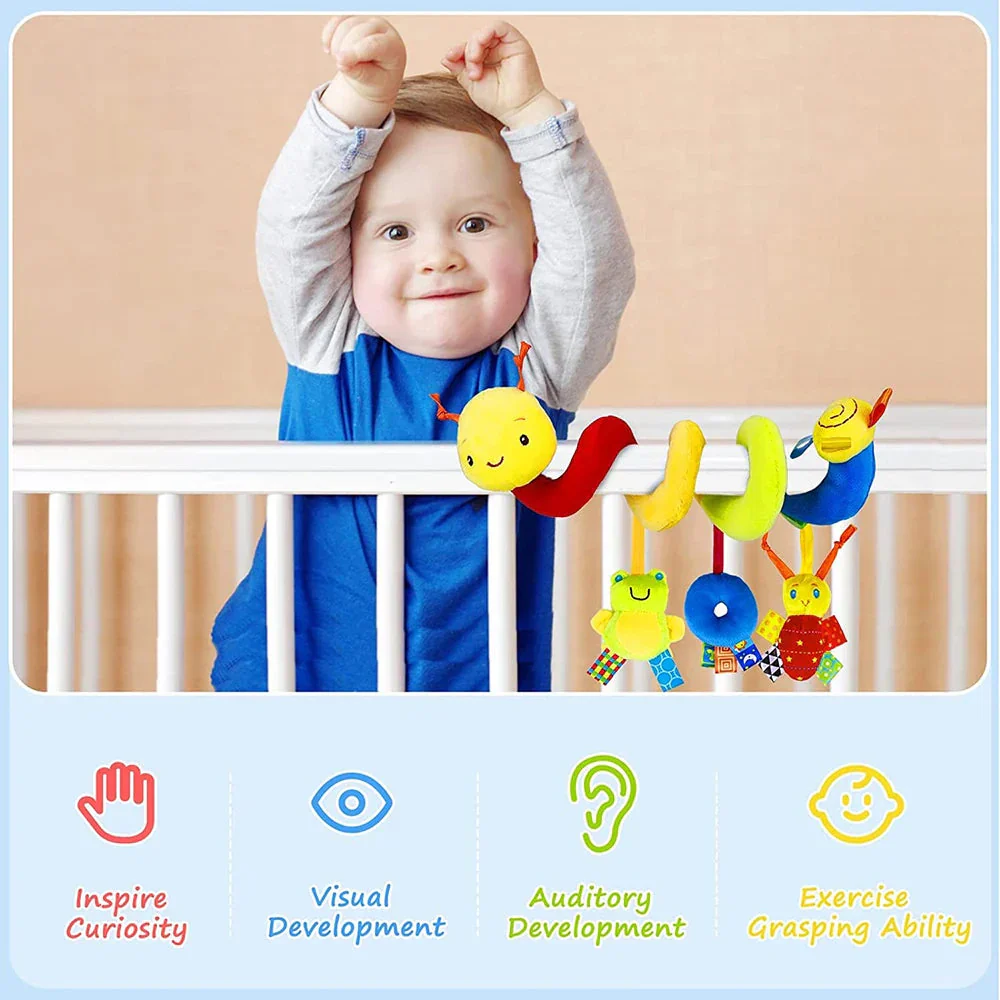 Cute Activity Musical Spiral Crib Stroller Car Seat Travel Hanging Toys Baby Boys Girls Rattles Toy - Image 4