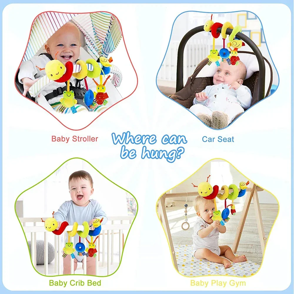 Cute Activity Musical Spiral Crib Stroller Car Seat Travel Hanging Toys Baby Boys Girls Rattles Toy - Image 5