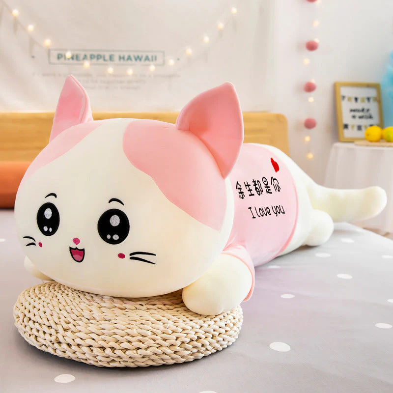 Cute Cat Plush Toy Sofa Cushion Long Throw Pillow - Image 5