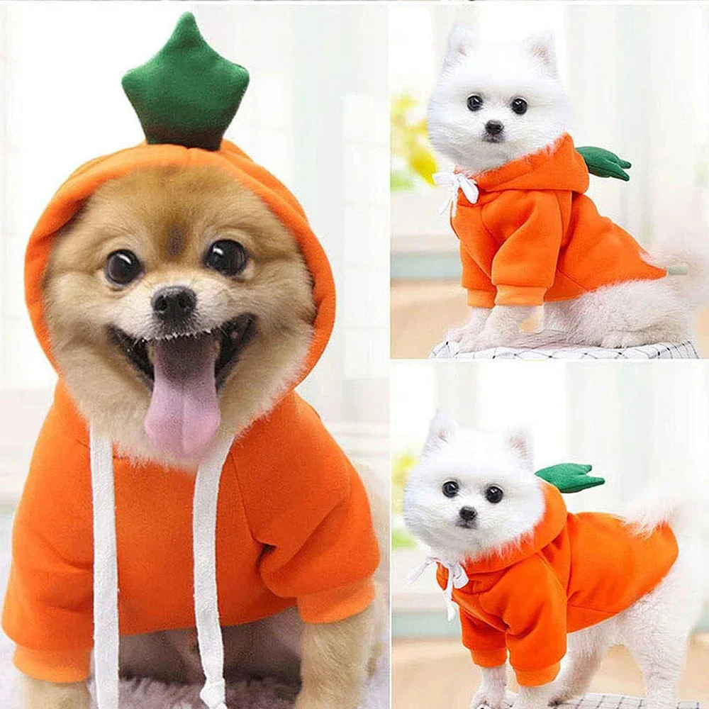 Cute Dog Hoodie with Hat - Funny Pet Fruit Costume for Halloween & Daily Wear - Image 4
