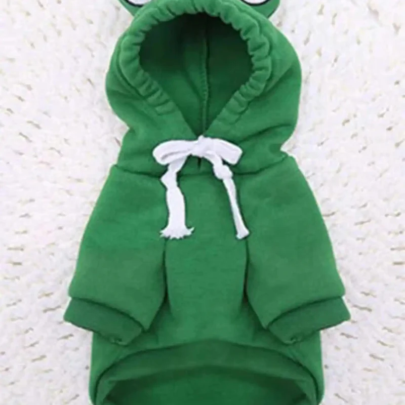 Cute Frog Pet Sweater – Green Hoodie for Small & Medium Dogs - Image 5