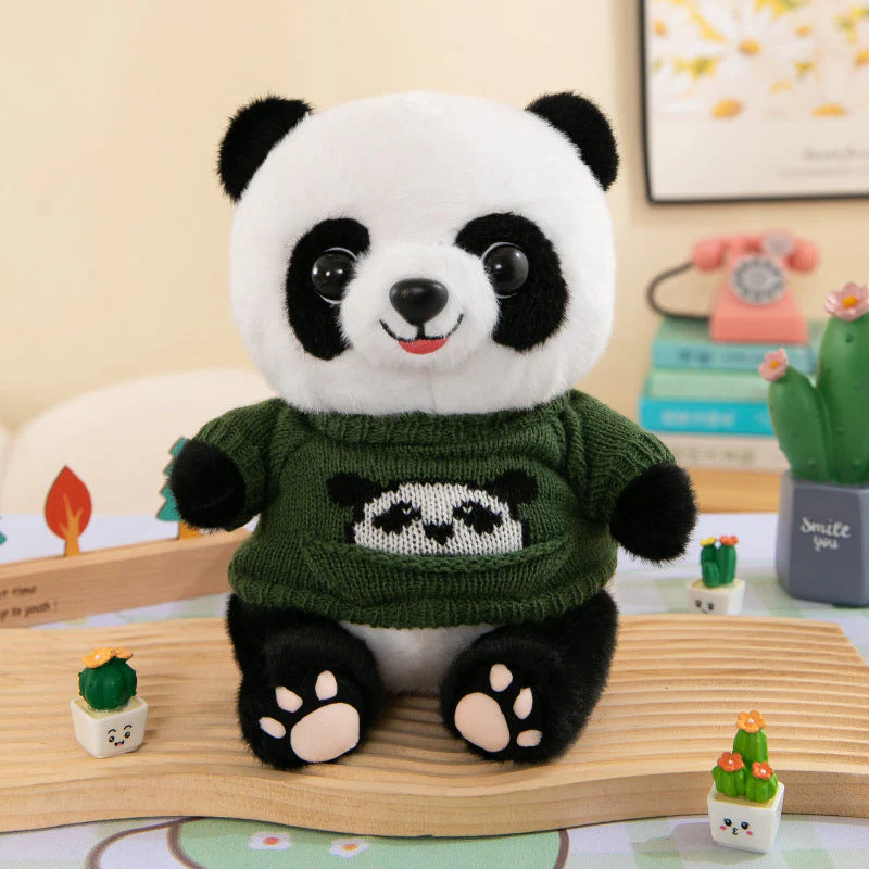 Cute Panda Plush Toy Wearing Clothes - Image 10