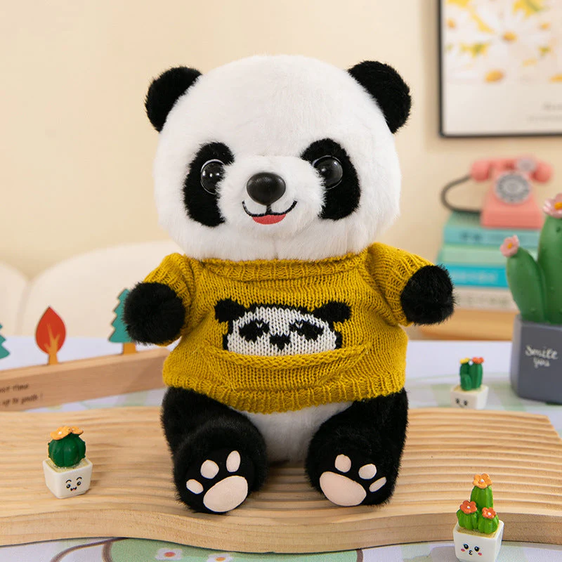 Cute Panda Plush Toy Wearing Clothes - Image 11