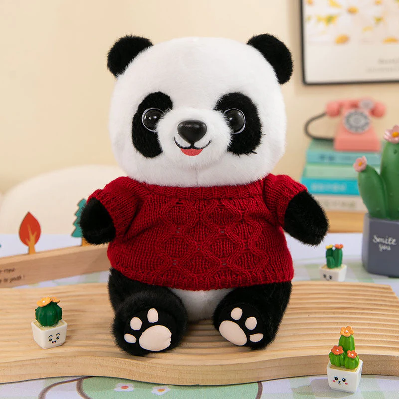 Cute Panda Plush Toy Wearing Clothes - Image 12