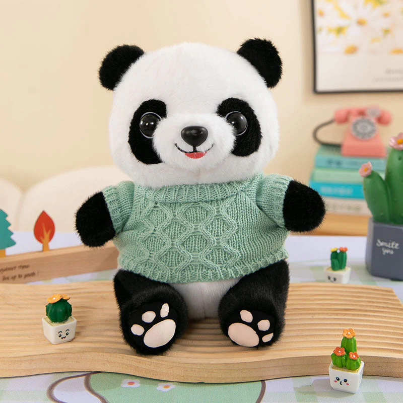 Cute Panda Plush Toy Wearing Clothes - Image 13