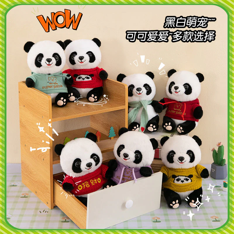 Cute Panda Plush Toy Wearing Clothes - Image 2
