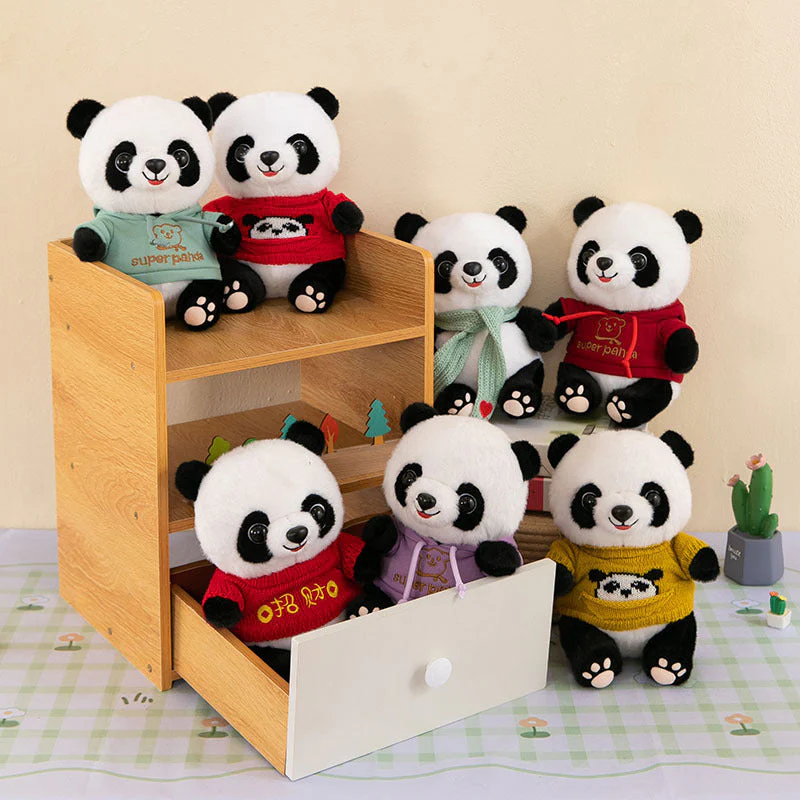 Cute Panda Plush Toy Wearing Clothes - Image 3