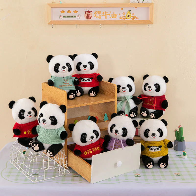 Cute Panda Plush Toy Wearing Clothes - Image 4