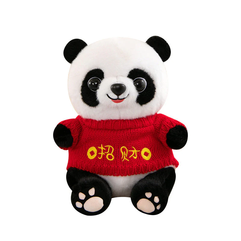 Cute Panda Plush Toy Wearing Clothes - Image 5