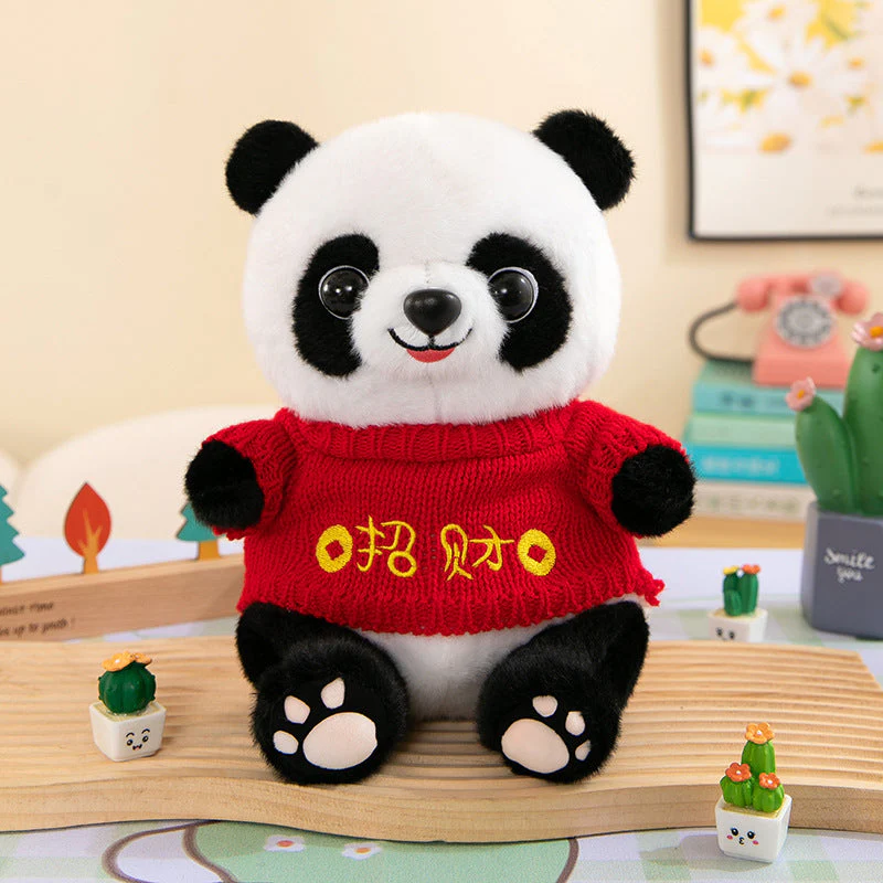 Cute Panda Plush Toy Wearing Clothes - Image 6