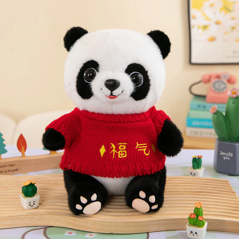 Cute Panda Plush Toy Wearing Clothes - Image 7