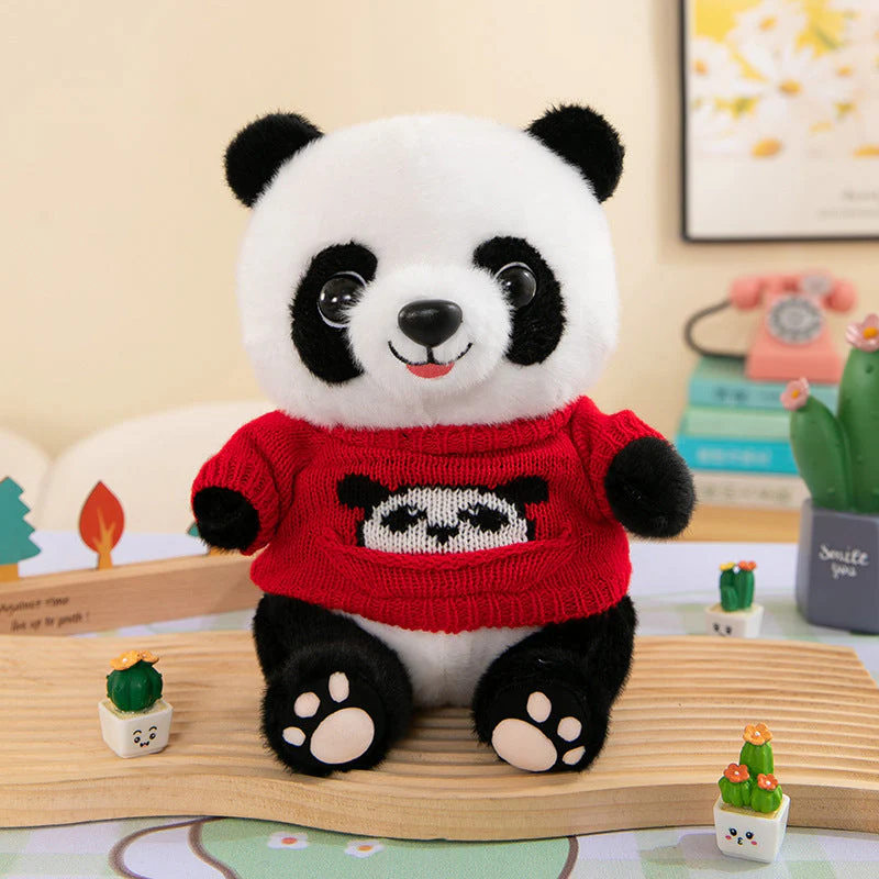 Cute Panda Plush Toy Wearing Clothes - Image 9