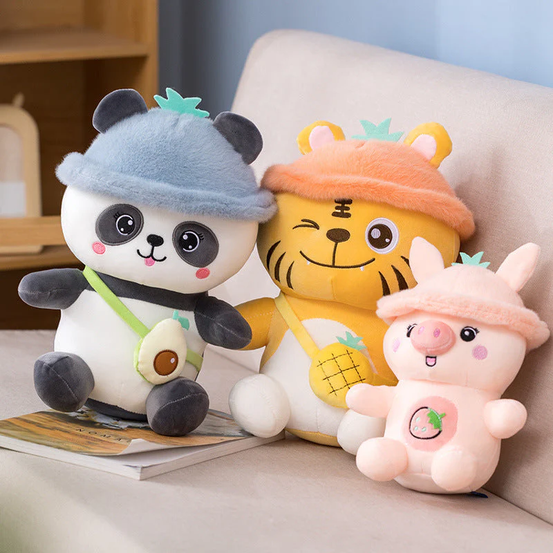 Cute Strawberry Pig Doll Pillow Cartoon Plush Toy - Image 3