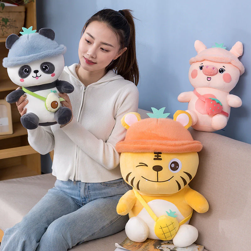 Cute Strawberry Pig Doll Pillow Cartoon Plush Toy - Image 5