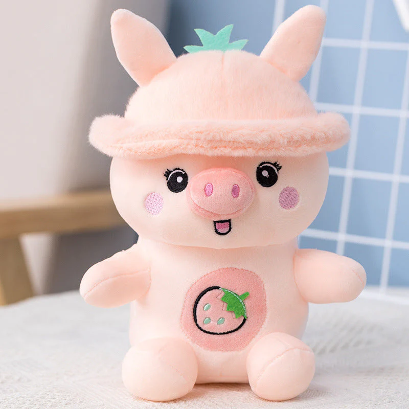 Cute Strawberry Pig Doll Pillow Cartoon Plush Toy - Image 8