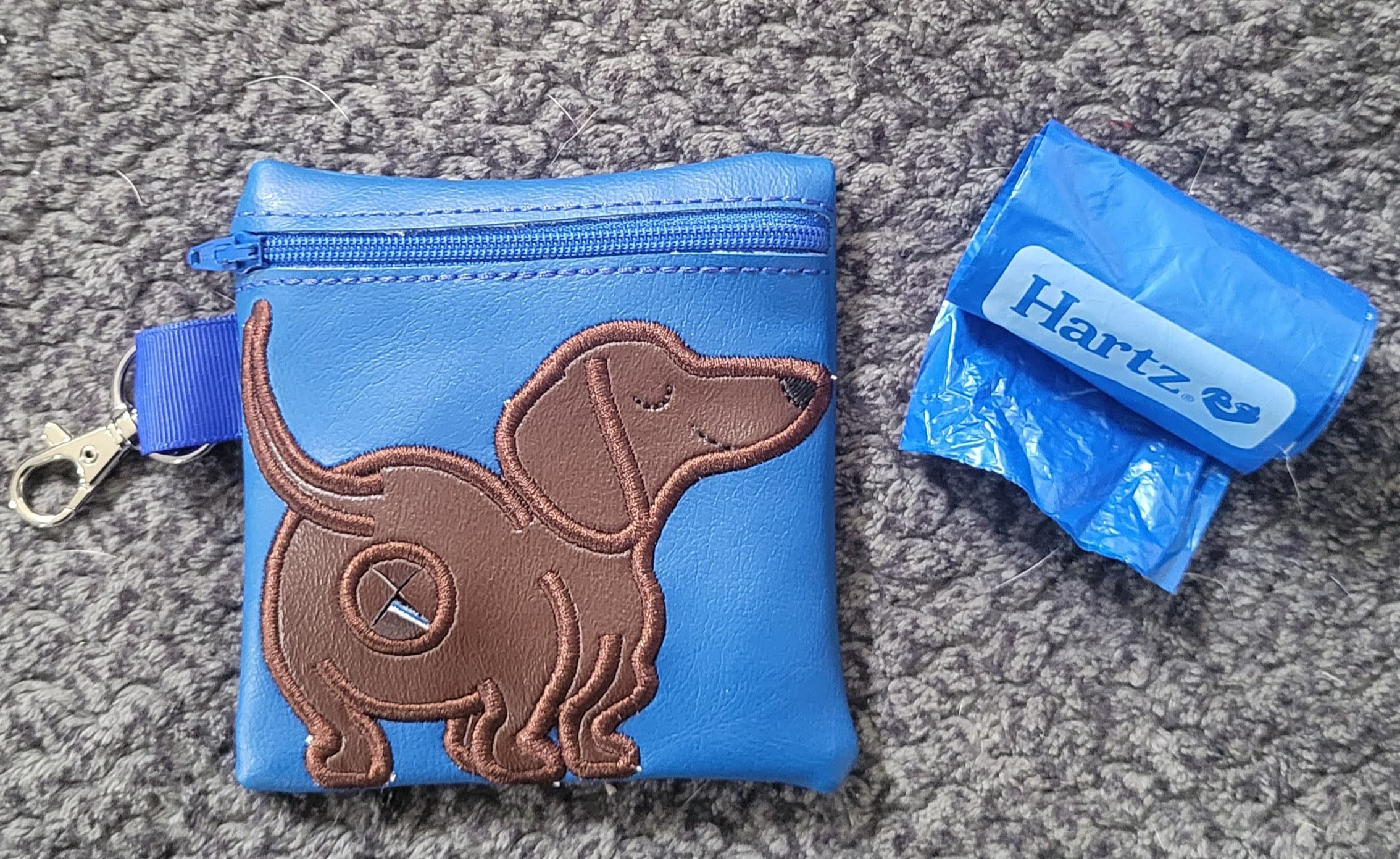 Dachshund Poop Bag Pouch - gift for dog lover - Zippered poop bag holder-  Gift for Dog Walker - veterinarian - dog groomer - Image 2