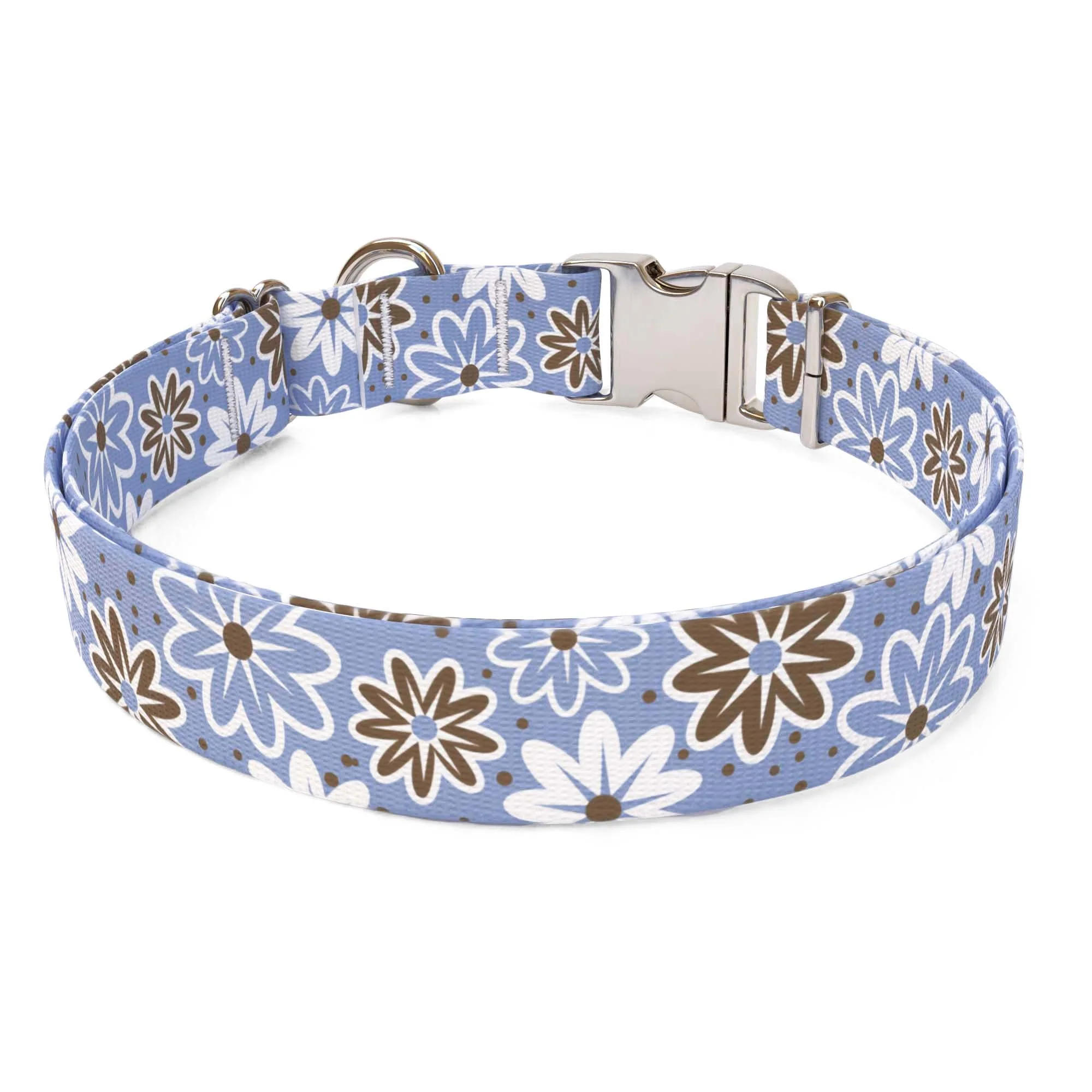 Daisy Chain Blue Dog Collar - Image 2