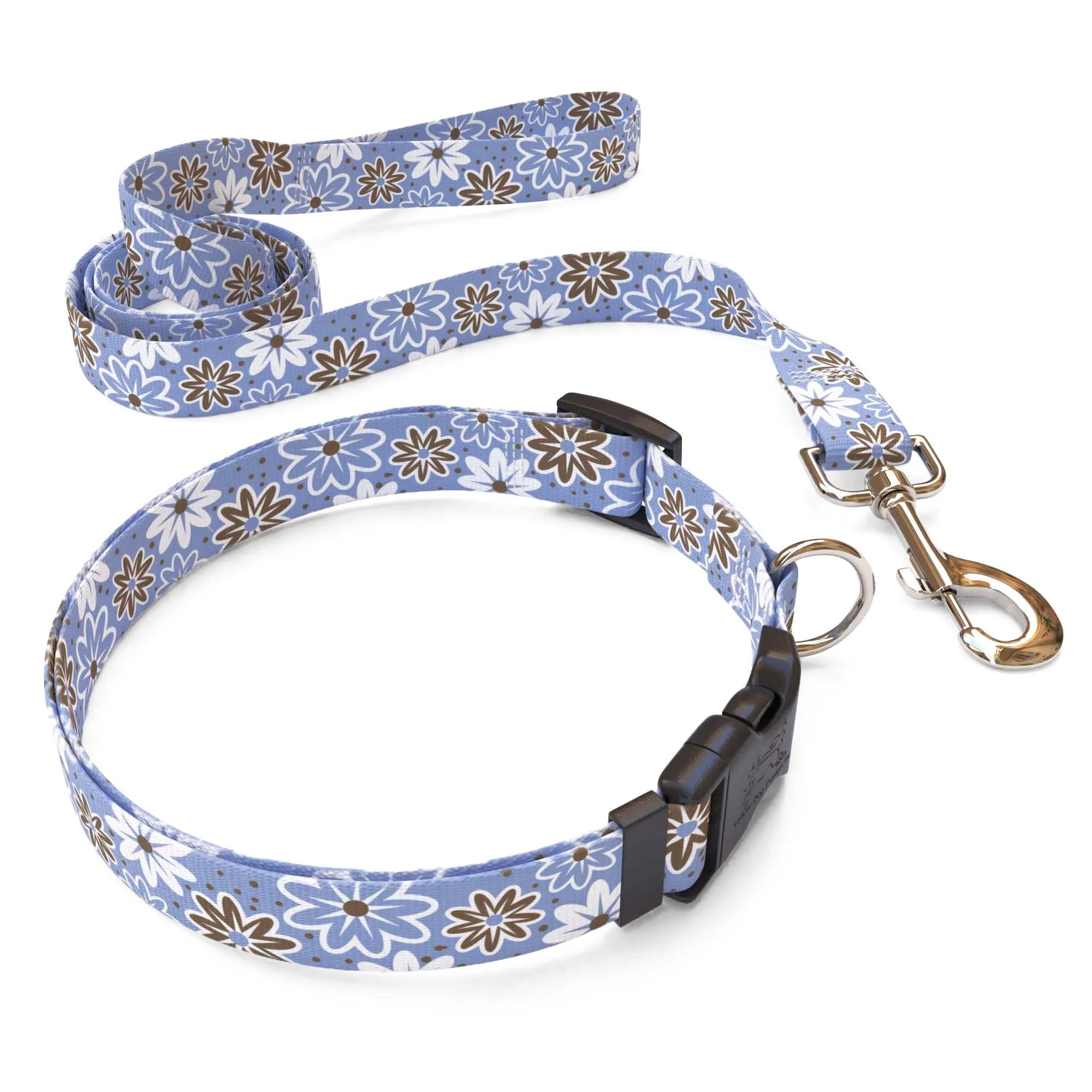 Daisy Chain Blue Dog Collar - Image 3