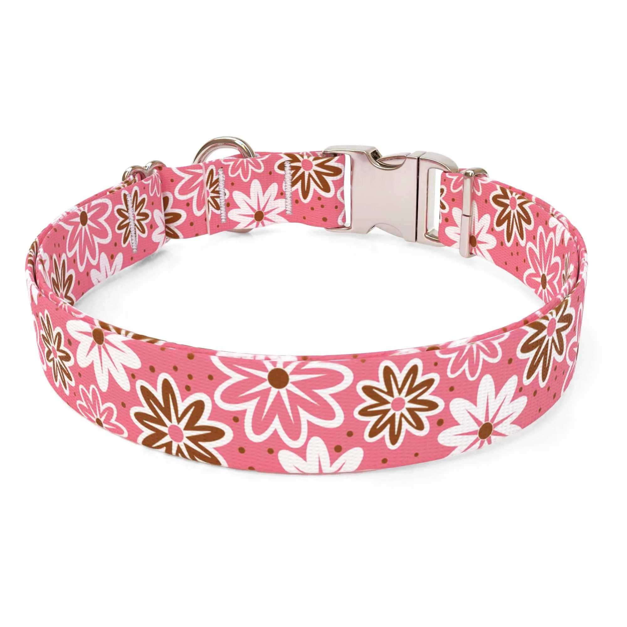 Daisy Chain Pink Dog Collar - Image 2
