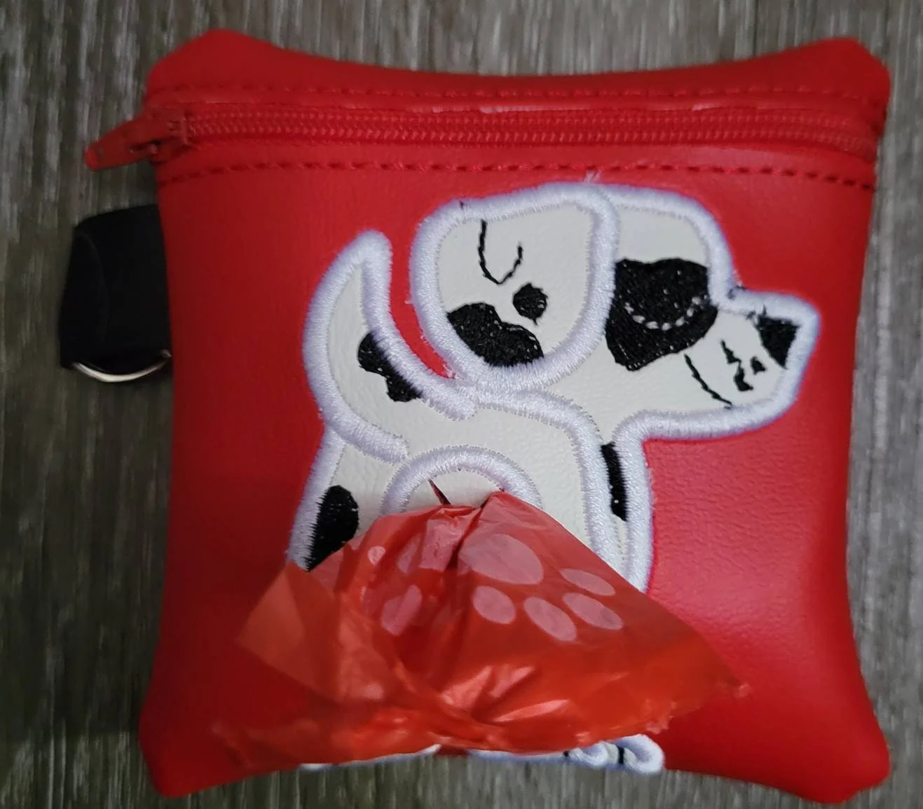 Dalmatian Poop Bag Pouch - gift for dog lover - Zippered poop bag holder-  Gift for Dog Walker - veterinarian - dog groomer - Image 2